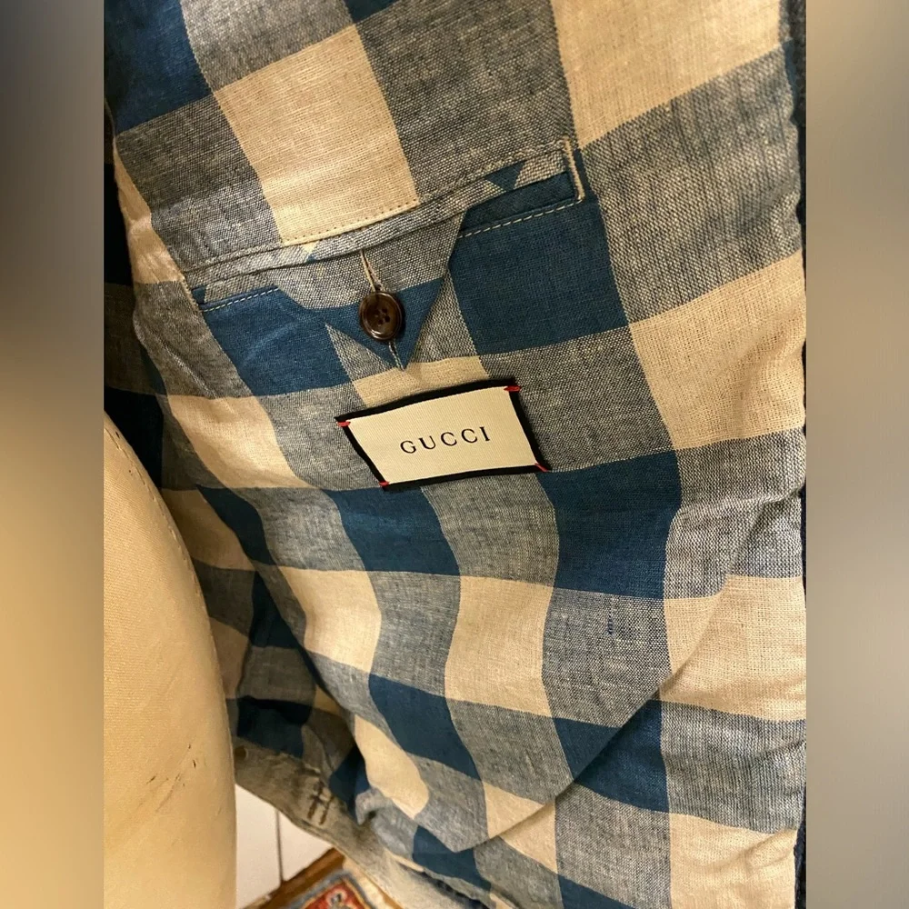 Gucci Blue Denim Oversized Embroidered Jacket UNISEX